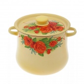 Кастрюля эмал. грушевидная 5,5л декор палевая С2517,39П/Россия г.Новокузнецк/