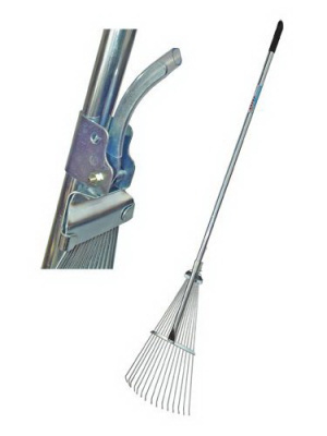 Грабли веерные раздвижные с ручкой металл/фиксатор