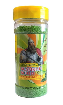 Детальная картинка товара «великий воин биогранулы от сад. и дом. муравьев 180г вх»