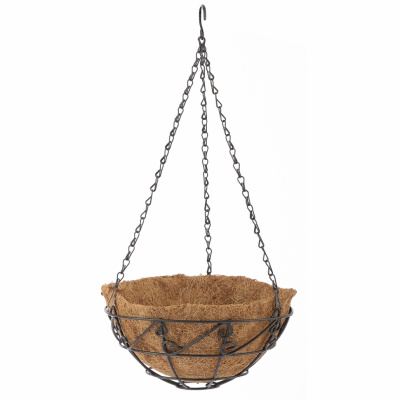 69003 Кашпо подвесное c орнаментом и кокосовым наполнителем d25см PALISAD 69003 Кашпо подвесное c орнаментом и кокосовым наполнителем d25см PALISAD