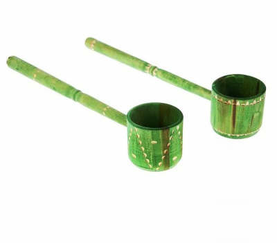 1396480 Ковш точённый фигурный 0,3л крашенный резной 